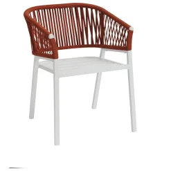 Ensemble table de jardin + 4 fauteuils ORIENGO Acacia / Blanc