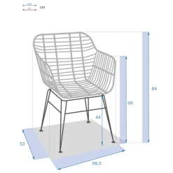 Ensemble table de jardin + 8 fauteuils LAMBADA Graphite
