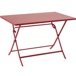 Ensemble table de jardin pliante rectangulaire + 4 chaises GREENSBORO Groseille