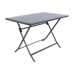 Ensemble table de jardin pliante rectangulaire + 4 chaises GREENSBORO Graphite