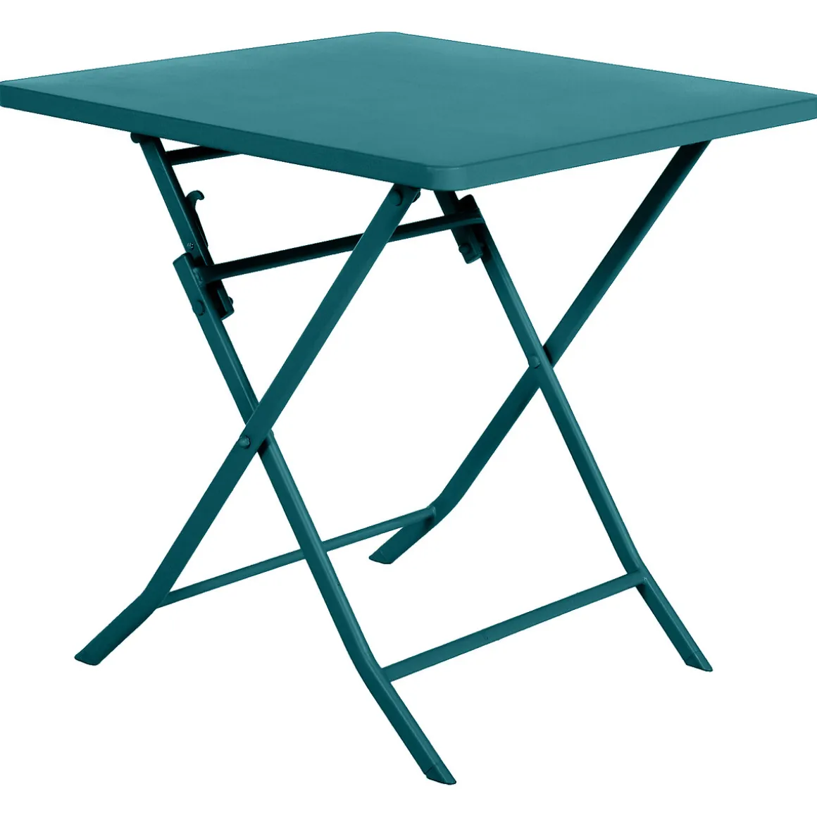 Ensemble table de jardin pliante carrée + 2 chaises GREENSBORO Bleu canard