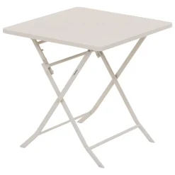 Ensemble table de jardin pliante carrée + 2 chaises GREENSBORO Argile