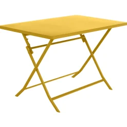 Ensemble table de jardin pliante rectangulaire + 4 chaises GREENSBORO Jaune moutarde