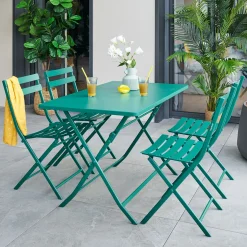 Ensemble table de jardin pliante rectangle + 2 chaises GREENSBORO Opale