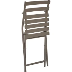 Ensemble table de jardin pliante ronde + 2 chaises GREENSBORO Café