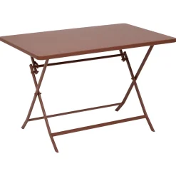 Ensemble table de jardin pliante rectangle + 4 chaises GREENSBORO Acajou