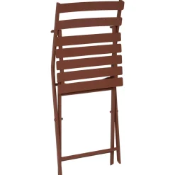 Ensemble table de jardin pliante rectangle + 4 chaises GREENSBORO Acajou