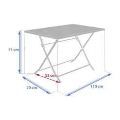 Ensemble table de jardin pliante rectangle + 4 chaises GREENSBORO Acajou