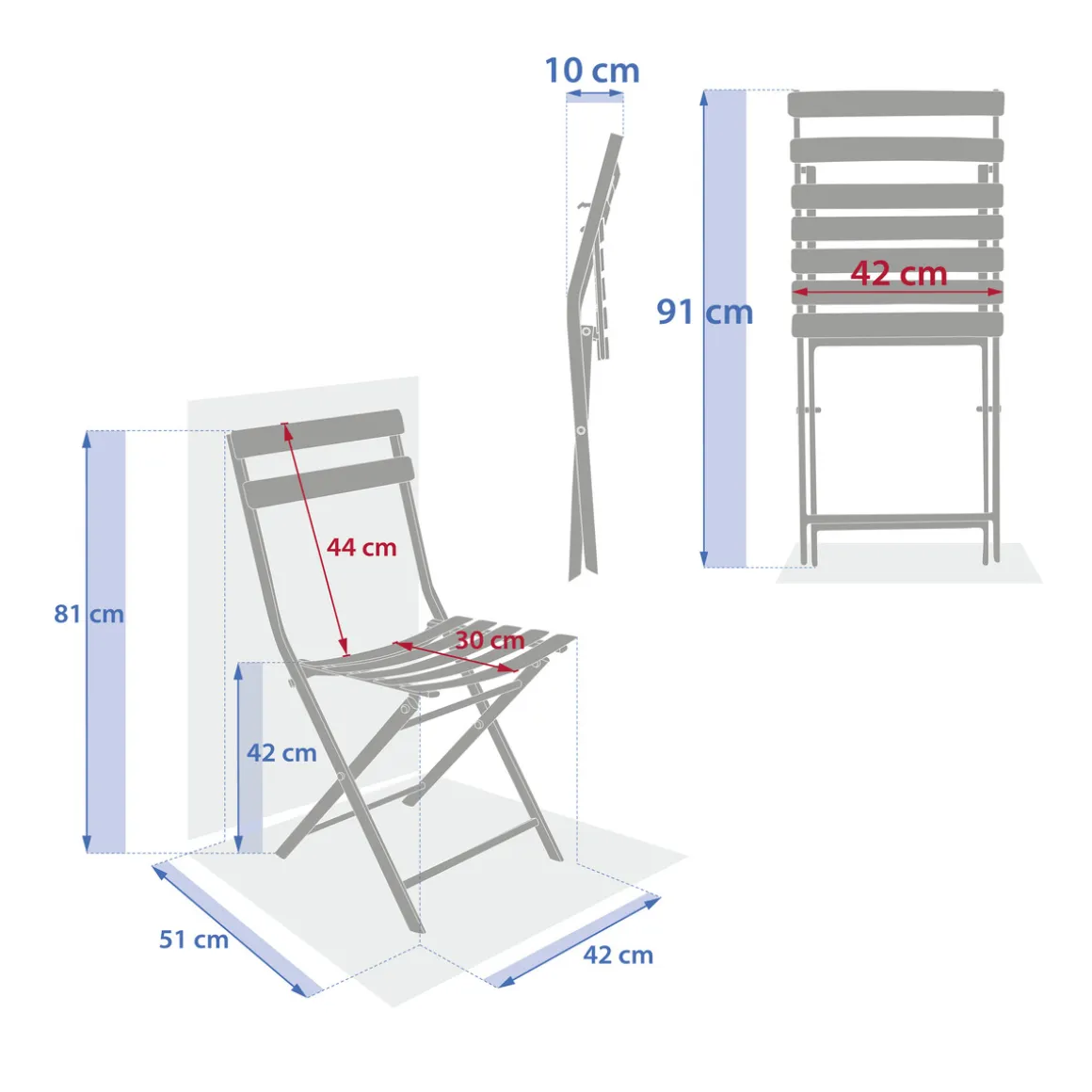 Ensemble table de jardin pliante rectangle + 4 chaises GREENSBORO Acajou