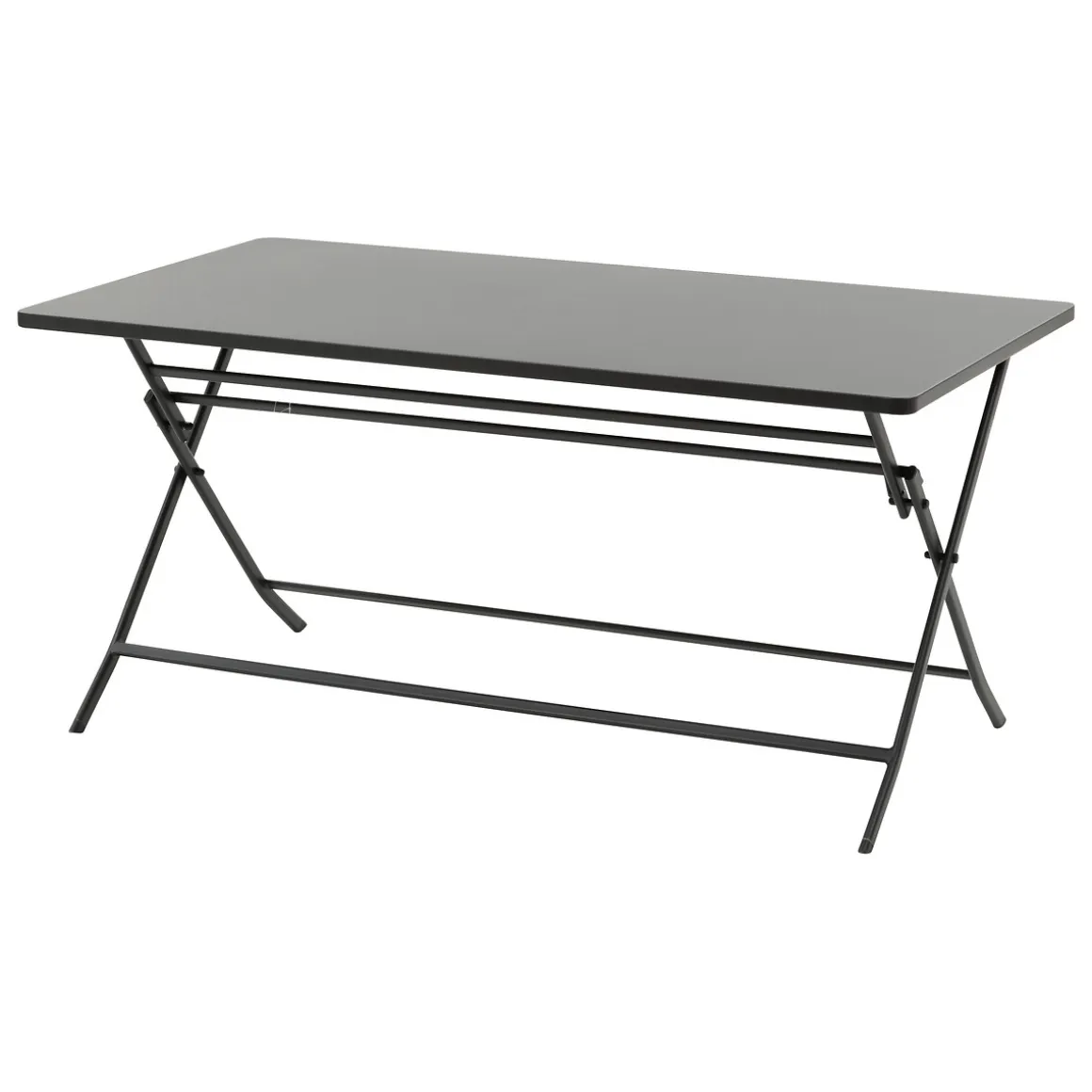 Ensemble table de jardin rectangle + 6 chaises empilables GREENSBORO Graphite
