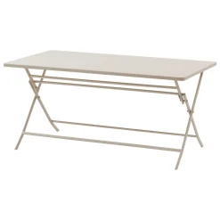 Ensemble table de jardin rectangle + 6 chaises empilables GREENSBORO Argile
