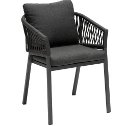 Ensemble table de jardin ronde ORACLION + 10 fauteuils ORIENGO Graphite