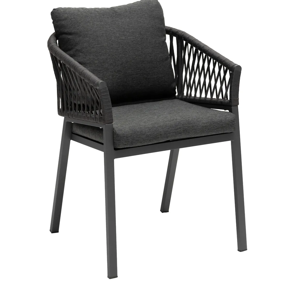 Ensemble table de jardin ronde ORACLION + 10 fauteuils ORIENGO Graphite