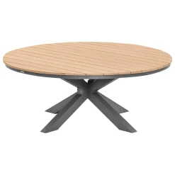 Ensemble table de jardin ronde ORACLION + 12 fauteuils empilables DIESE Graphite