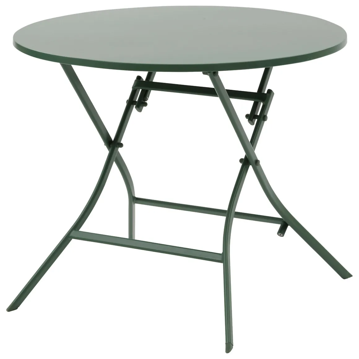Ensemble table de jardin ronde + 4 chaises empilables GREENSBORO Vert Olive