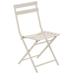 Ensemble table de jardin ronde + 4 chaises empilables GREENSBORO Argile
