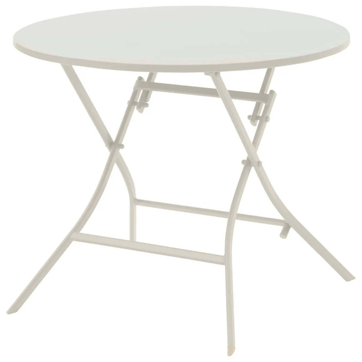 Ensemble table de jardin ronde + 4 chaises empilables GREENSBORO Argile
