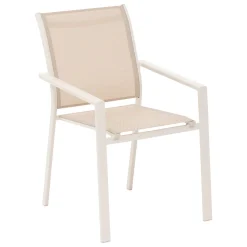 Ensemble table de jardin ÉVASION + 8 fauteuils ESSENTIA Lin & Argile