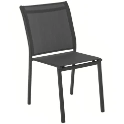 Ensemble table de jardin ÉVASION + 4 chaises empilables ESSENTIA Graphite