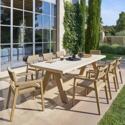 Ensemble table de jardin VENIZIA + 8 fauteuils TEMEIRA Acacia