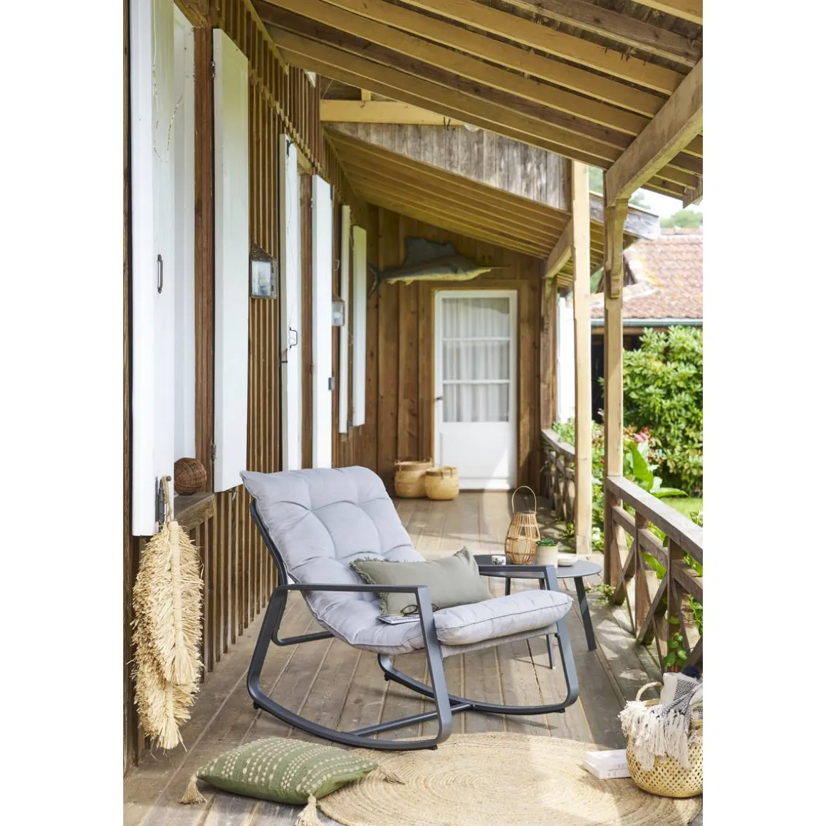 Fauteuil à bascule FELINIO Gris