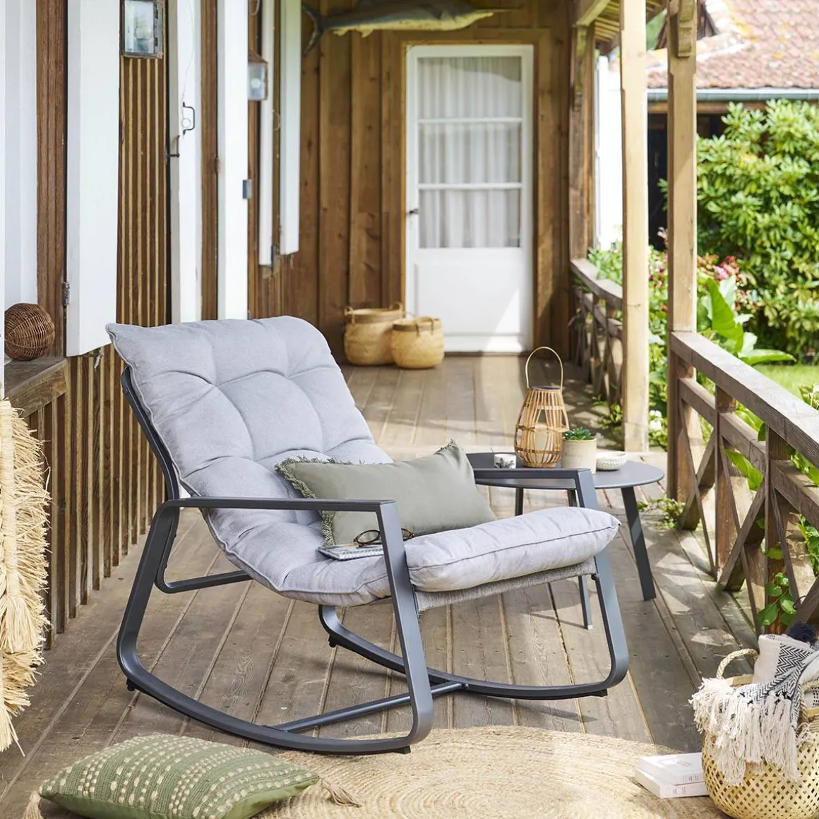 Fauteuil à bascule FELINIO Gris