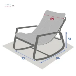 Fauteuil à bascule FELINIO Taupe