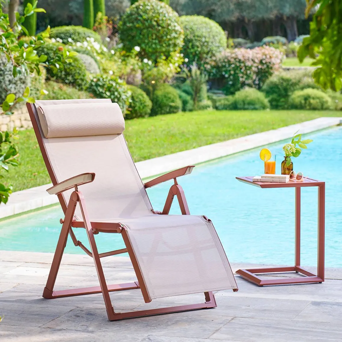 Fauteuil de jardin DECIMA Lin / Acajou