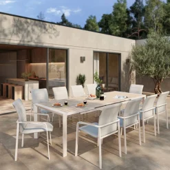 Fauteuil de jardin empilable DIESE Ivoire & Argile