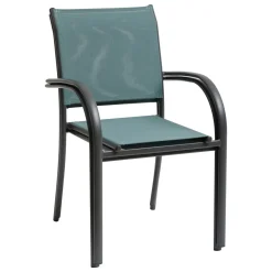 Fauteuil de jardin empilable PIAZZA Vert jade & Graphite