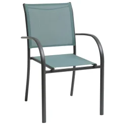 Fauteuil de jardin empilable PIAZZA Vert jade & Graphite