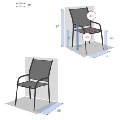 Fauteuil de jardin empilable PIAZZA Vert jade & Graphite