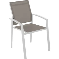 Fauteuil de jardin empilable AXIOME Noisette & Blanc
