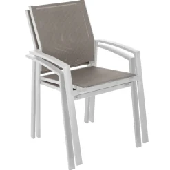 Fauteuil de jardin empilable AXIOME Noisette & Blanc