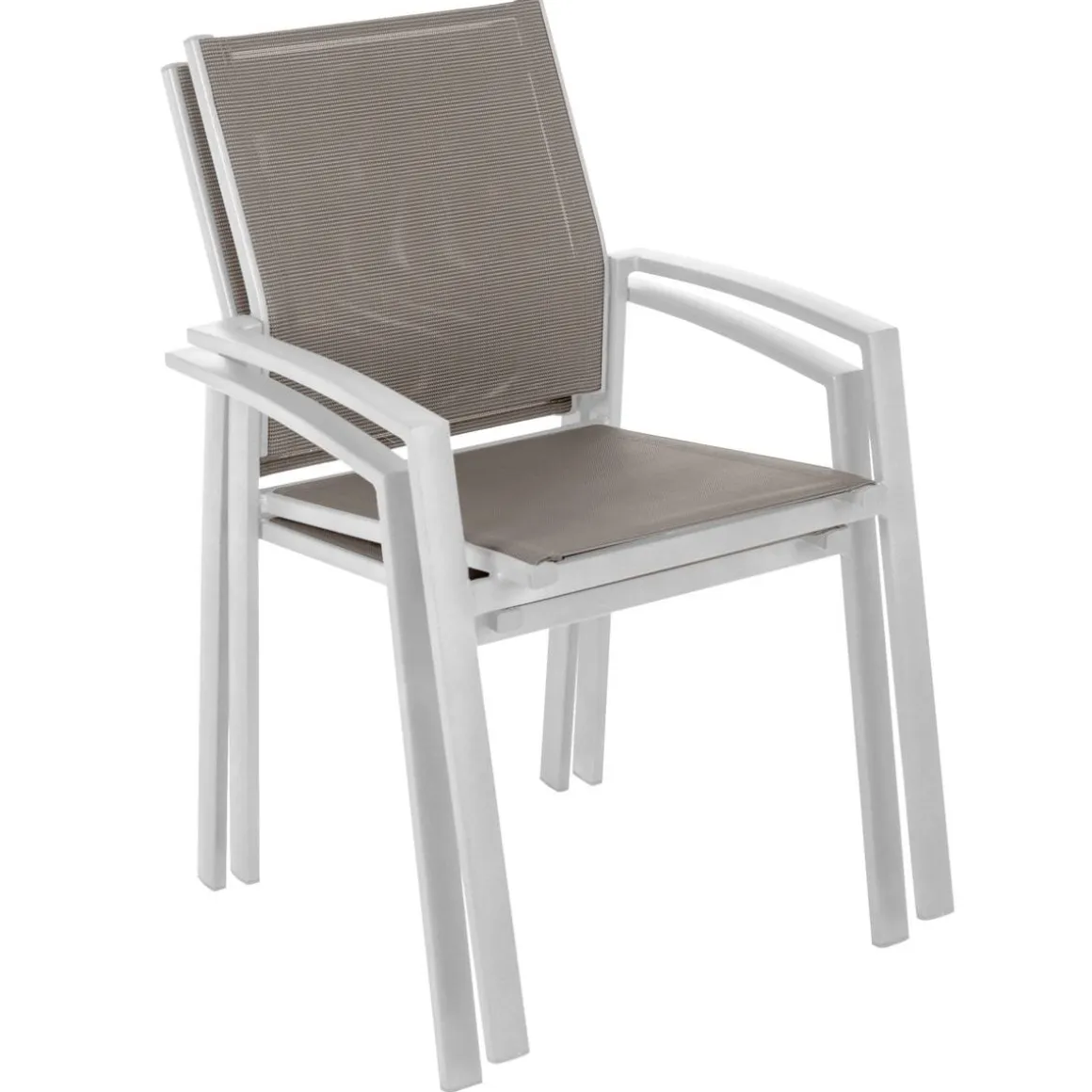 Fauteuil de jardin empilable AXIOME Noisette & Blanc