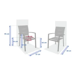 Fauteuil de jardin empilable ALLURE Beige & Avoine