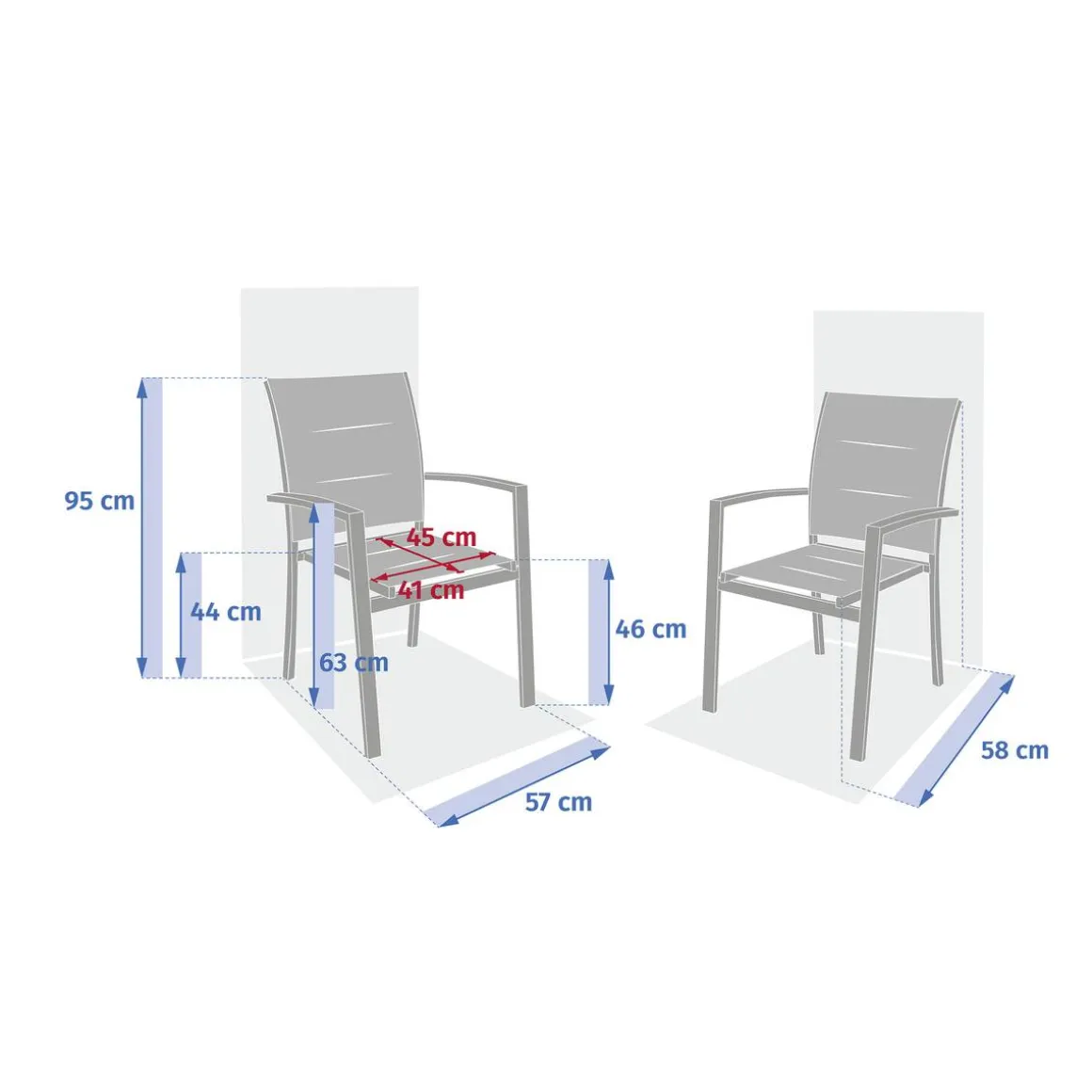 Fauteuil de jardin empilable ALLURE Beige & Avoine