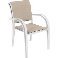 Fauteuil de jardin empilable PIAZZA Lin & Blanc