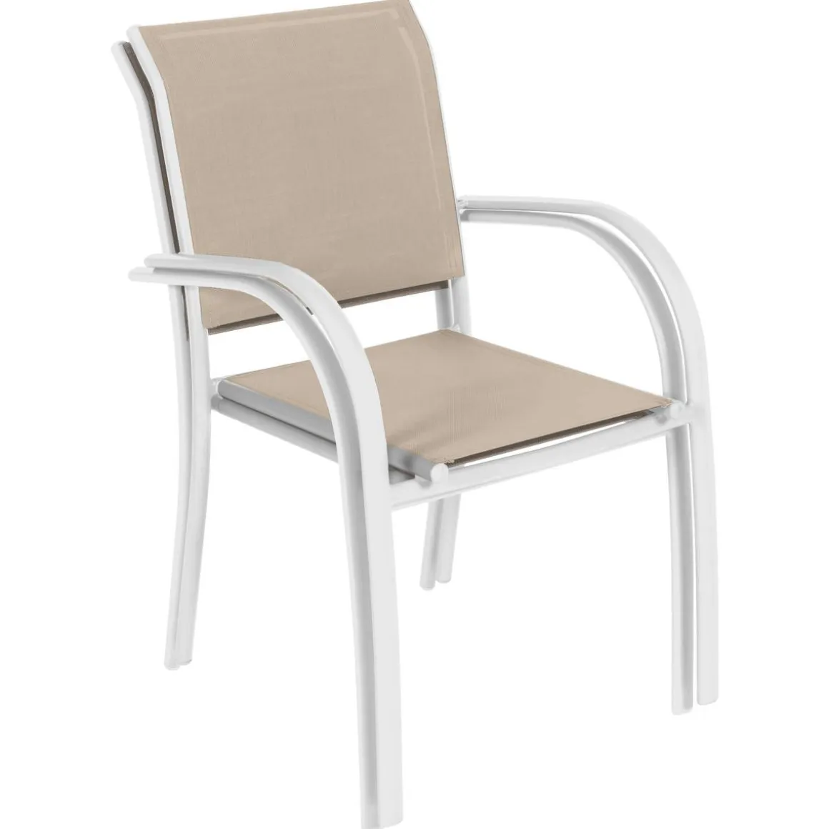 Fauteuil de jardin empilable PIAZZA Lin & Blanc