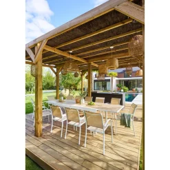 Fauteuil de jardin empilable PIAZZA Lin & Blanc