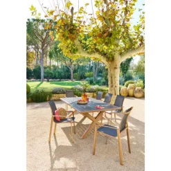 Fauteuil de jardin empilable AXANT Gris poivre / Honey