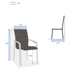 Fauteuil de jardin empilable DIESE Badiane & Blanc