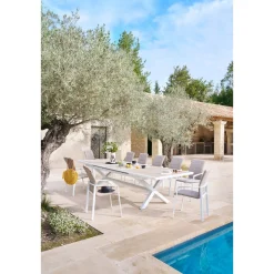 Fauteuil de jardin empilable DIESE Badiane & Blanc