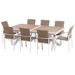 Fauteuil de jardin empilable DIESE Badiane & Blanc