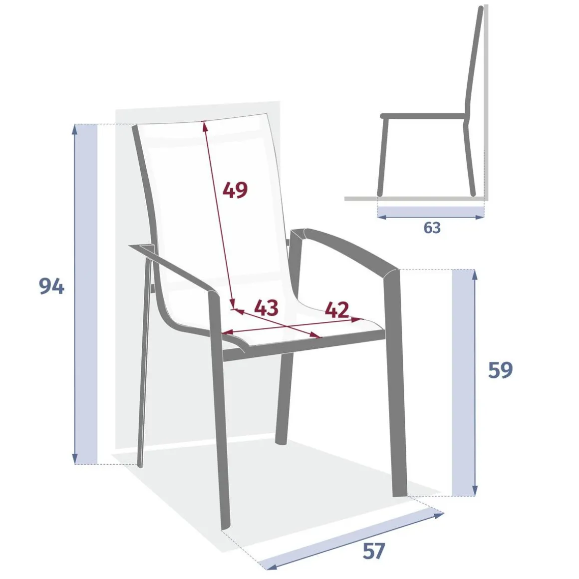 Fauteuil de jardin empilable AXANT Wengé / Praline