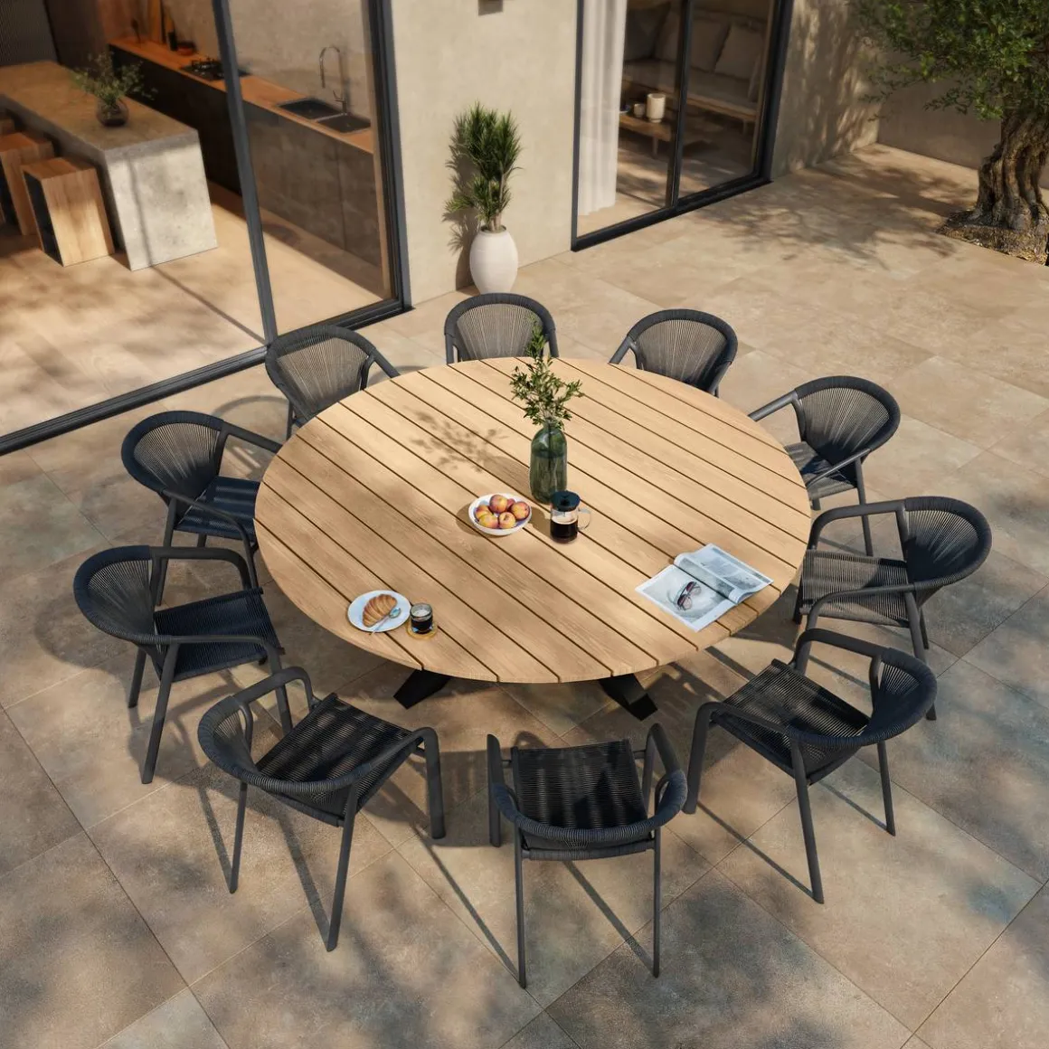 Fauteuil de jardin empilable RIU Anthracite & Graphite