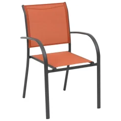 Fauteuil de jardin empilable PIAZZA Ambre & Graphite