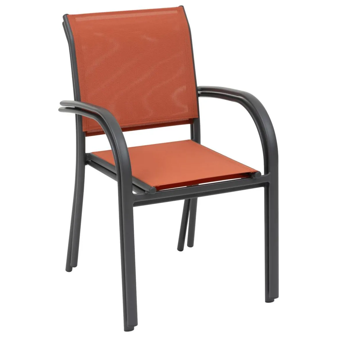 Fauteuil de jardin empilable PIAZZA Ambre & Graphite