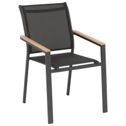 Fauteuil de jardin empilable ESSENTIA Anthracite, Graphite & Acacia