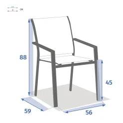 Fauteuil de jardin empilable ESSENTIA Lin / Argile